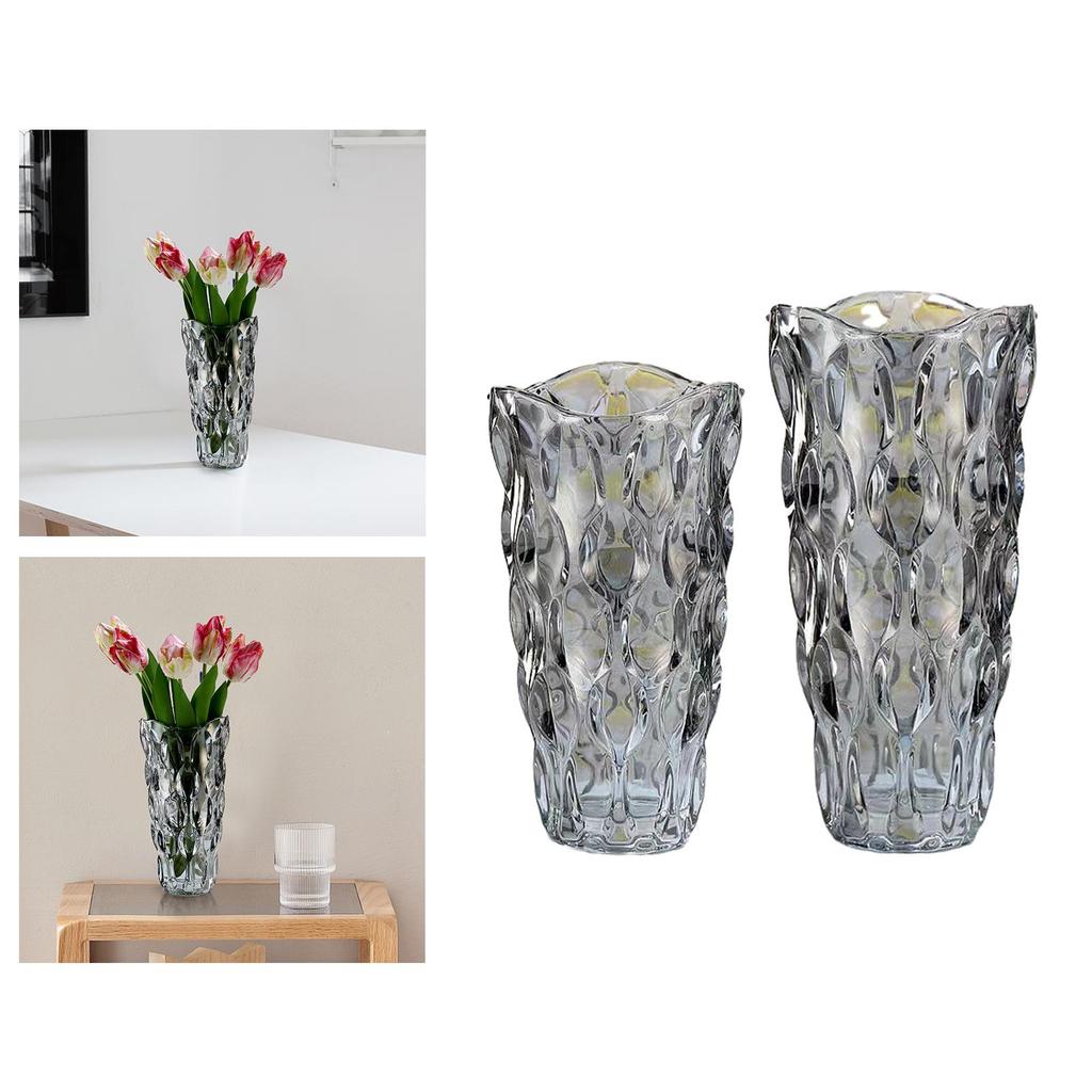 Clear Glass Flower Vase, Thickened Crystal Vase for Decoration