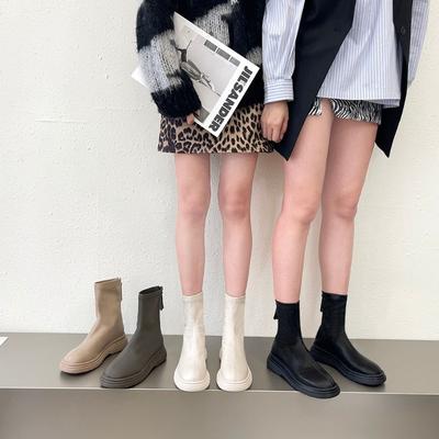 Martin Boots Women's Summer and Autumn New Chelsea Short Boots Thick-soled Elastic Thin Boots Women's Boots