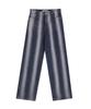 AVANDRESS Vertical Line Buckle Denim Pants Purple