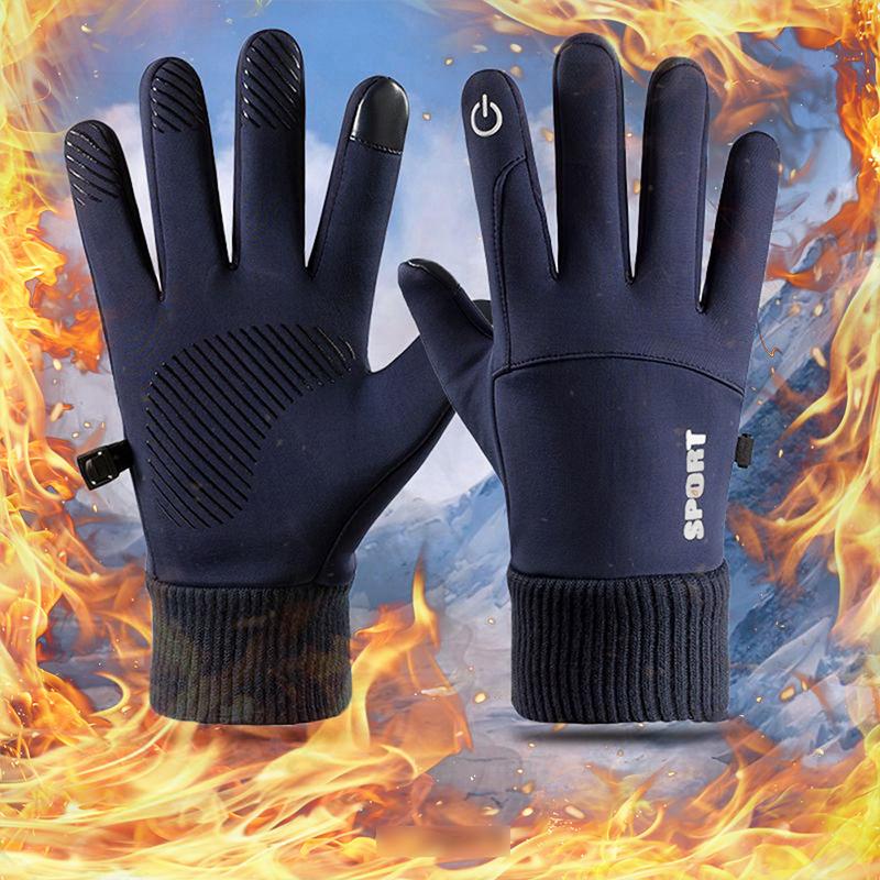 Winter Snow Warm Gloves Outdoor Cycling Full Finger TouchScreen Gloves Waterproof Fleece Gloves for Running Skiing Motorcycle