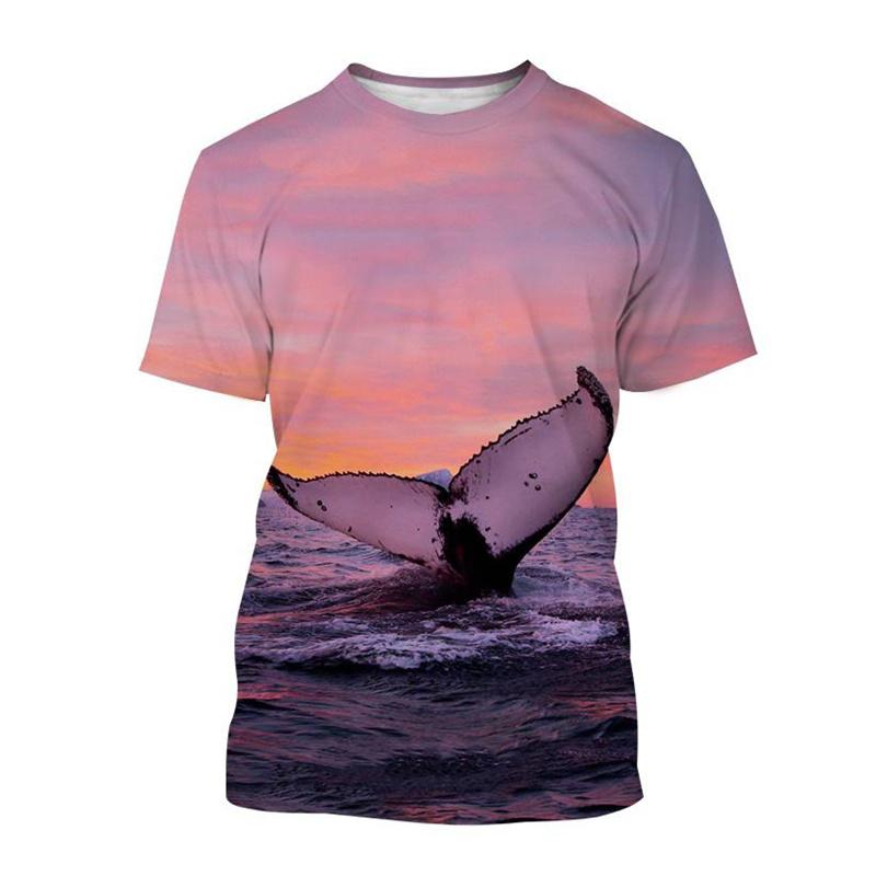 Summer Sea Fish Whale 3d Printed T-shirt Street Men's Fashion Harajuku Casual O-neck T-shirt T-shirt Top Clothing