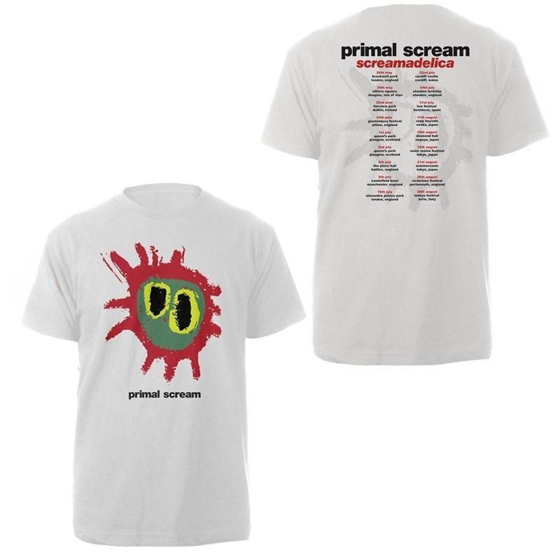 Hot 1984 British Acid Rock Primal Scream Band American Casual Red ShortSleeved TShirt