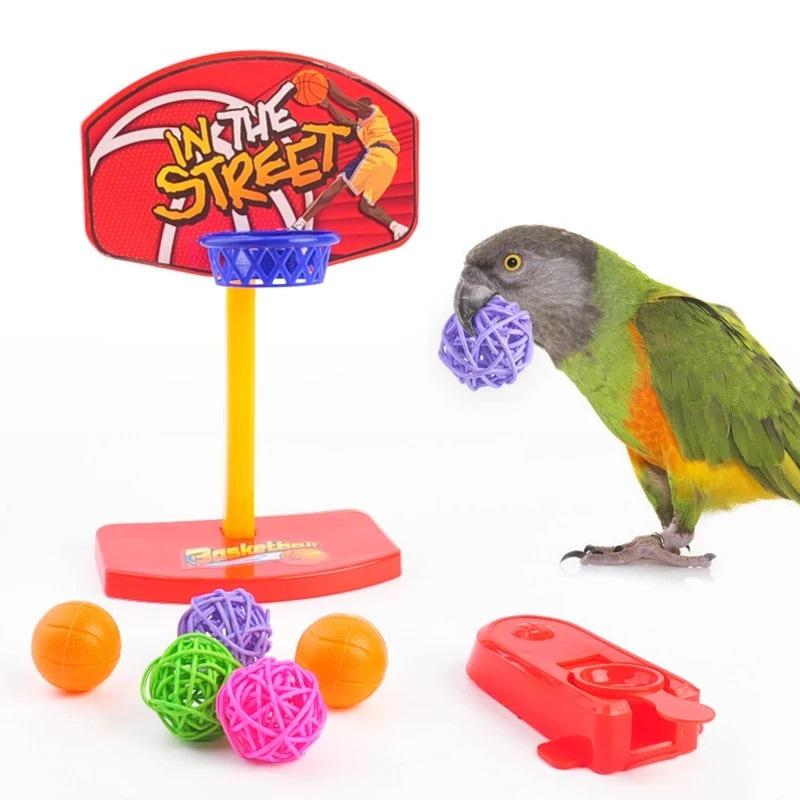 Parrot Finger Basketball, Skateboard Claw Machine, Shopping Cart, Educational Stacking, and Ring Toss Toy Set