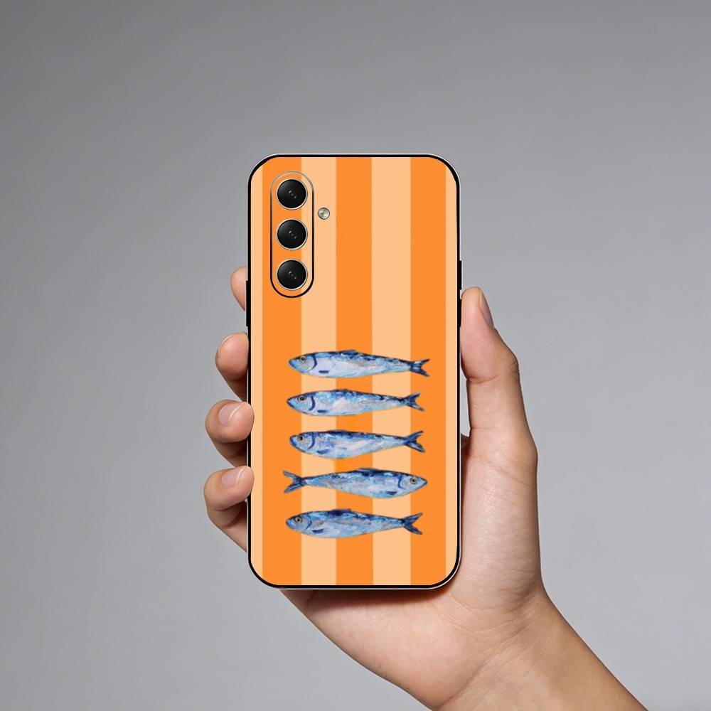Sardines Fish Ar  Phone Case For Samsung Galaxy A73,A21s,A22,A31,A52,A53,A71,A41Soft Black Shell