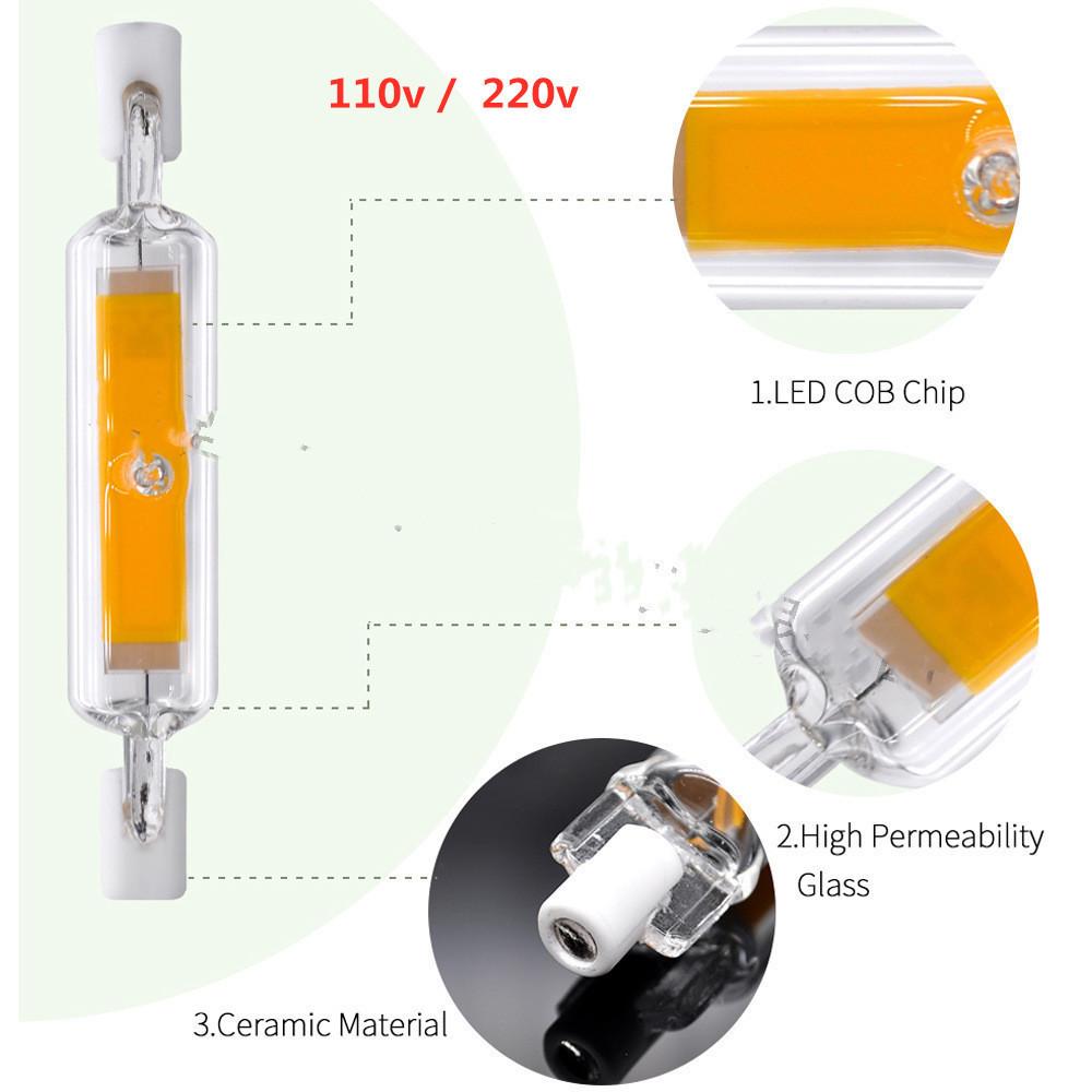 R7s Led Glass Lamp Waterproof White Light For Residential And Spaces