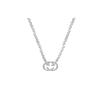 Doppel-G-Serie Exquisites dreidimensionales Doppel-G-Anhänger-Halskette Unisex-Halskette Silber 190489-J8400-8106