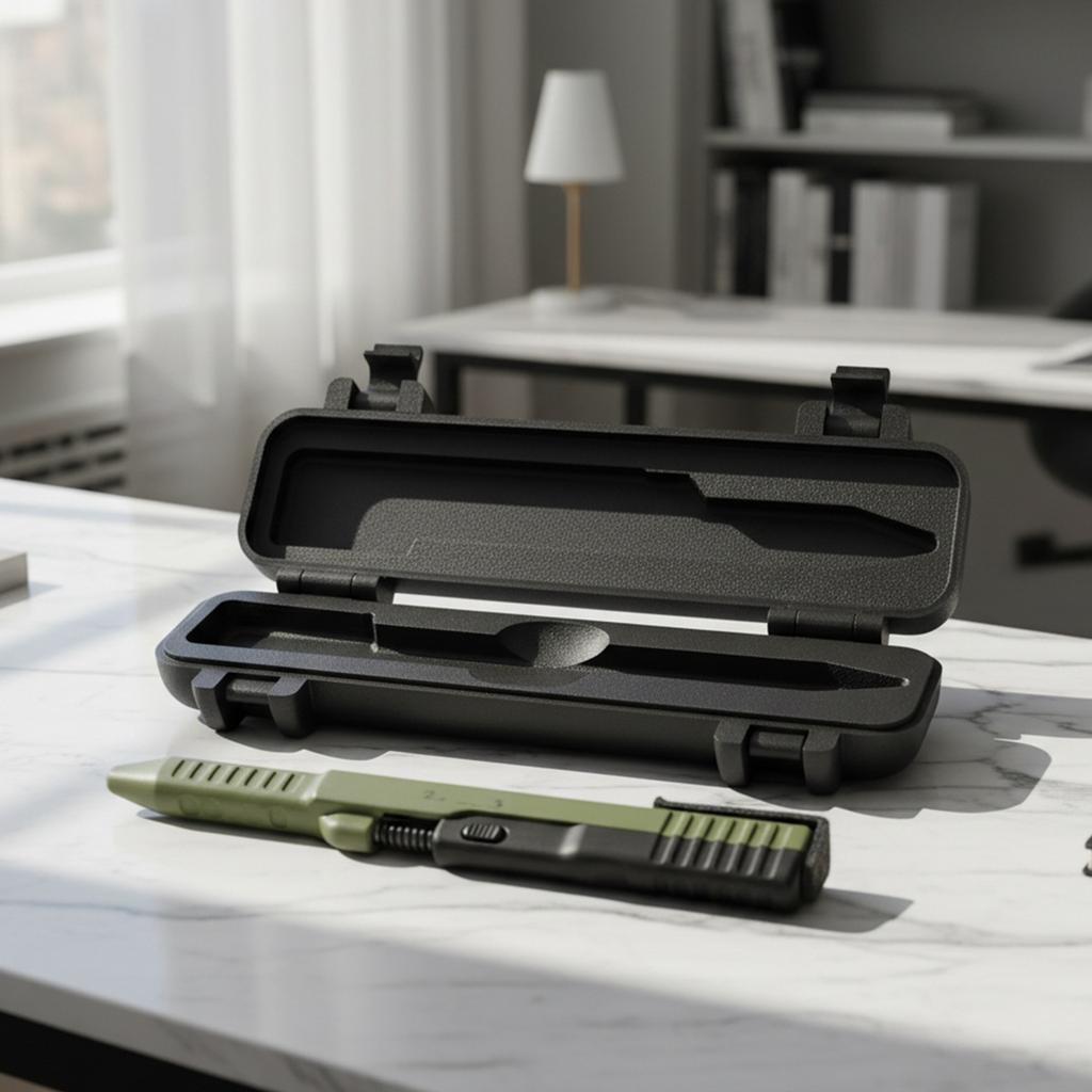 Tactical 3D Printed Slide Action Pens EDC W/ Case Refillable Smooth Ink Pen 3D Printed Tactical-Themed Pen for Men Gift