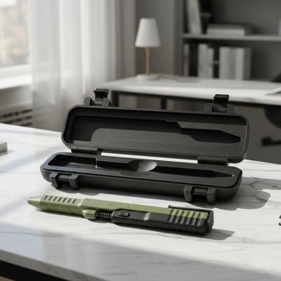 Tactical 3D Printed Slide Action Pens EDC W/ Case Refillable Smooth Ink Pen 3D Printed Tactical-Themed Pen for Men Gift