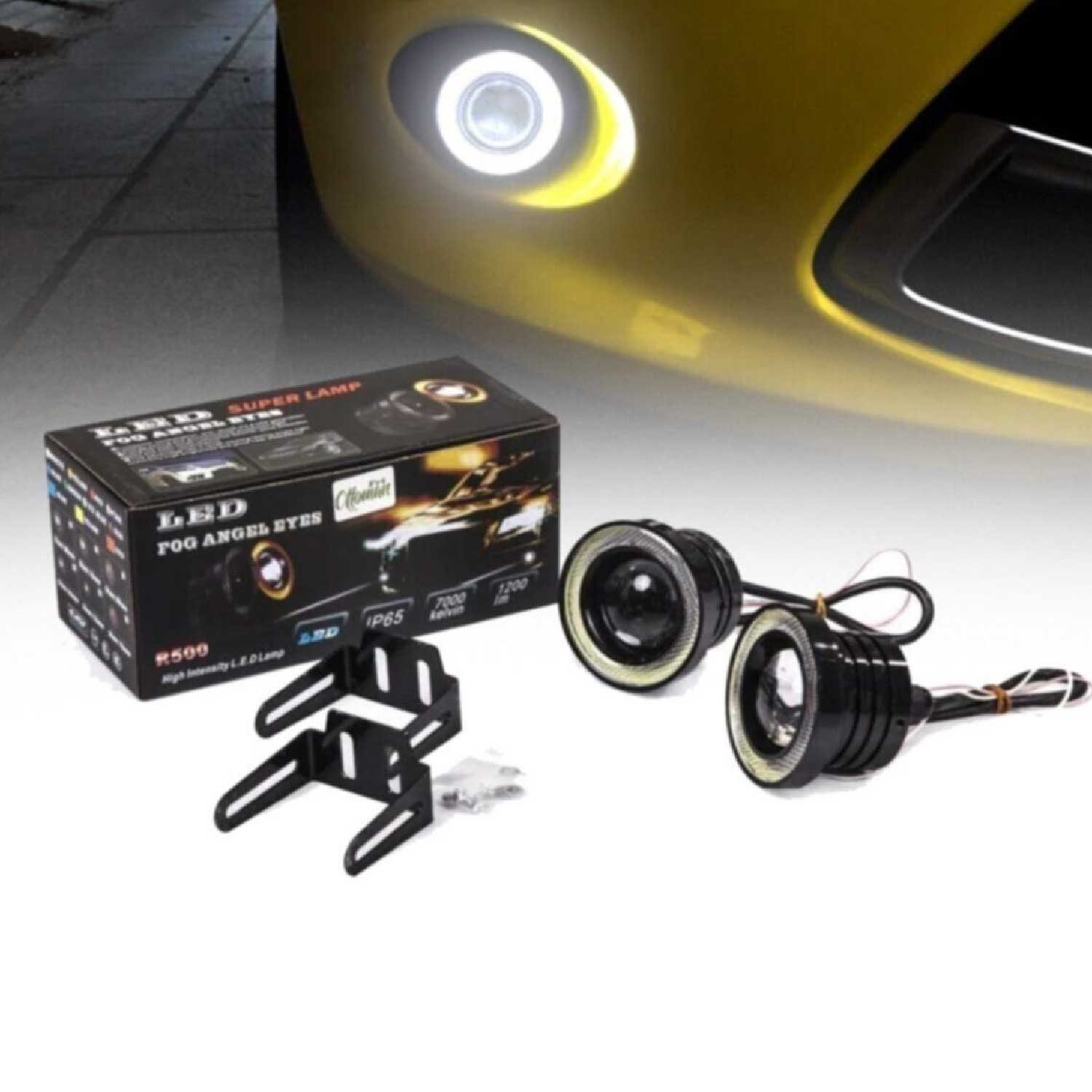 

Mega Oto Market Angel Led Light Lens Daylighting Fog Light White Color 76Mm