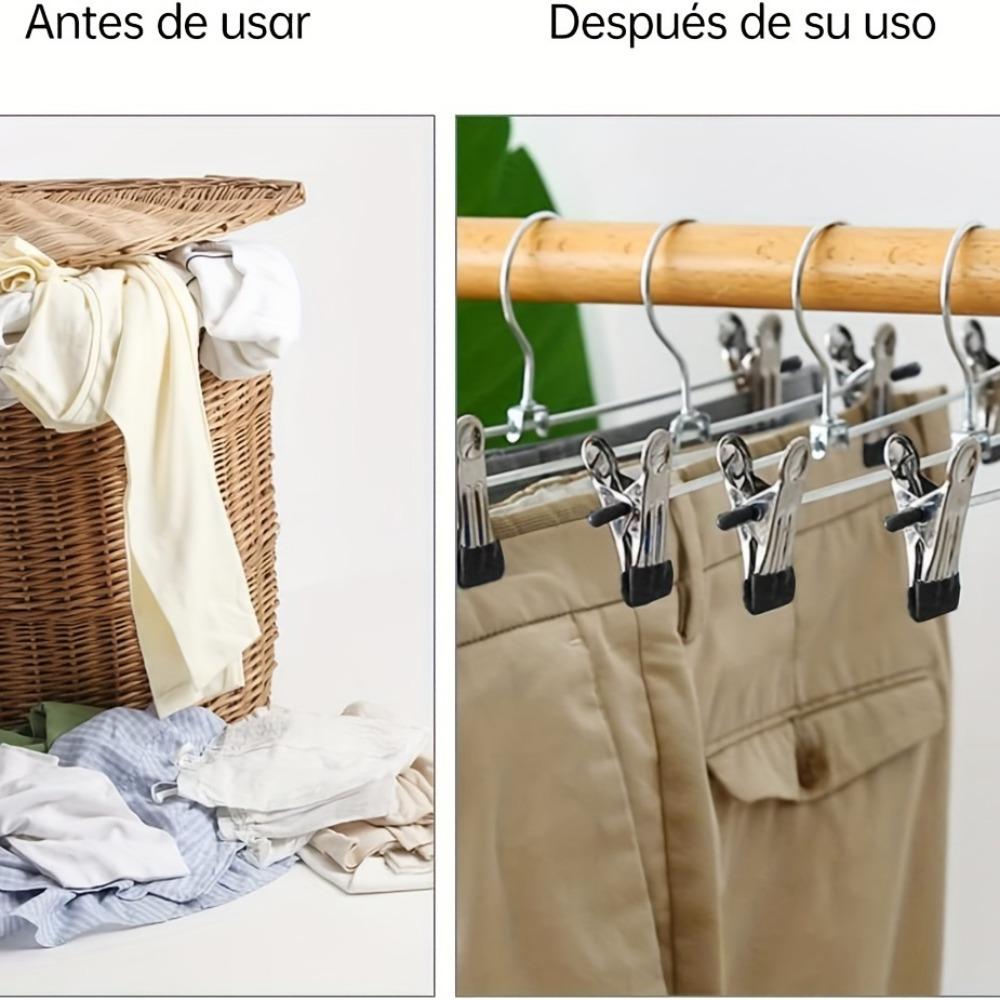 10pcs(1set) Pants Racks Wind Proof Multi-purpose Skirt Racks for Clothes Drying Trousers Wardrobe Clip Anti-slip Clothes Hanger