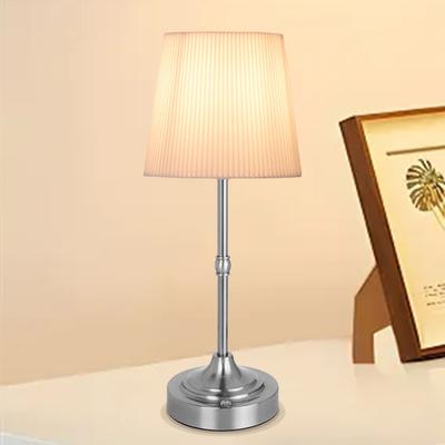 Cordless LED Metal Table Lamp USB Rechargeable 5200mAh Portable Fabric Shade Desk Lamp Touch Control Metal Base Small Table Lamp