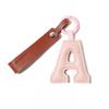 Keychain Pendant Imitation Leather Macaron Color English Letter Design Bag Charm Backpack Car Accessories