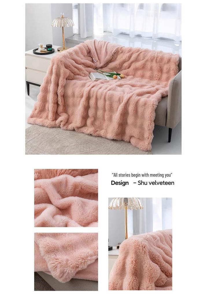 Light Luxury Sofa & Nap Blanket - High-Grade Shawl Throw for Office, Air Conditioning, or Casual Use