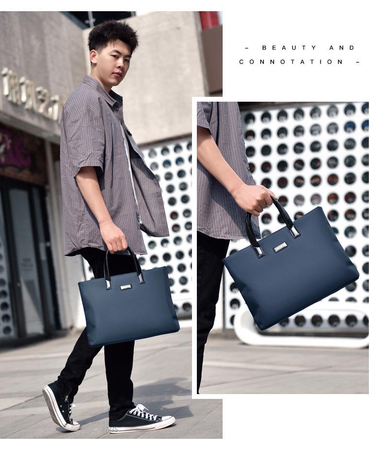 Men's & Women's Waterproof Oxford Cloth Briefcase: Casual Handheld Bag for Documents or Laptop, Ideal for Commuting or Conferences.