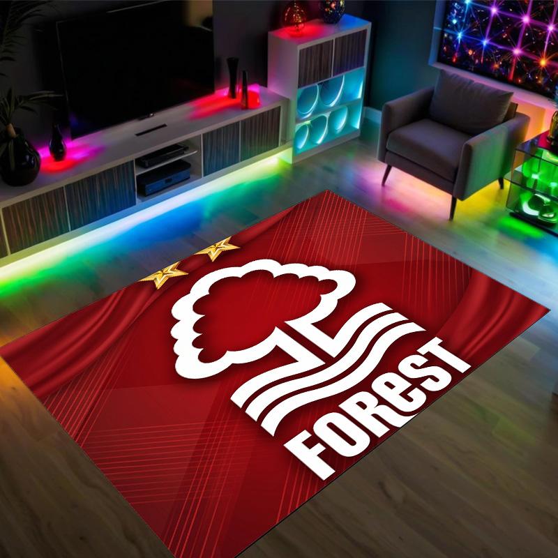 Nottingham Forest Design Kristall Samt Teppich Gemütlich Nicht?Rutschfester Teppich mit Aufdruck für Schlafzimmer Wohnzimmer Eingang