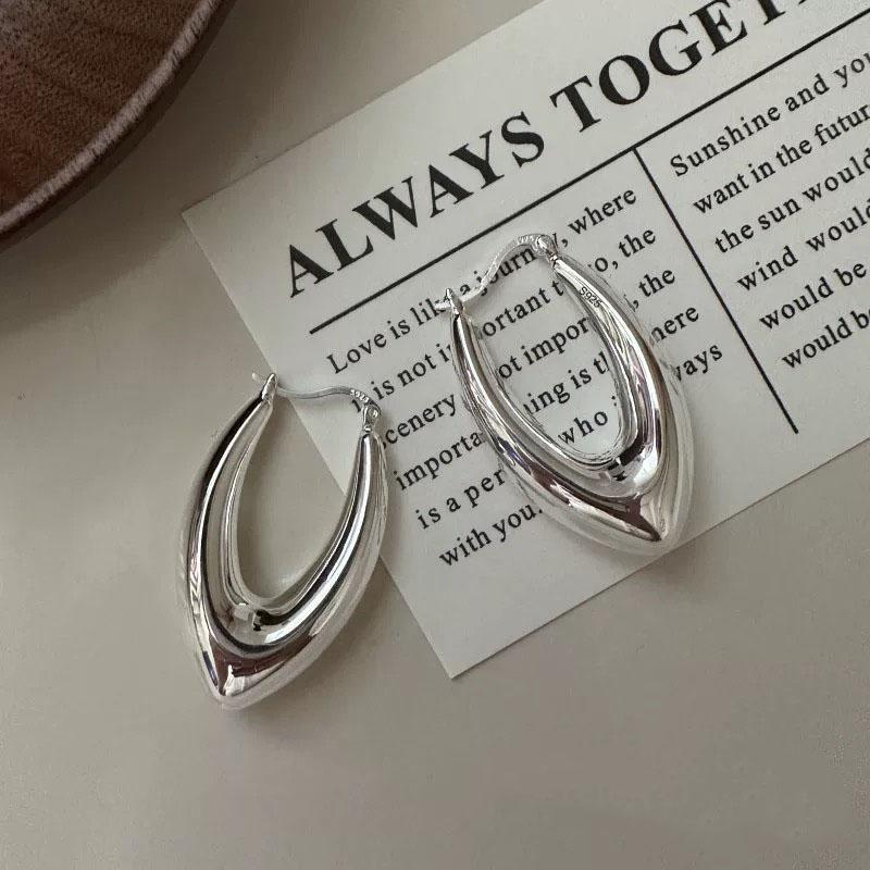 Xiaomi BF CLUB 925 Sterling Silver Earrings For Women Trendy Simple Oval Earring Jewelry Prevent Allergy Party Accessories