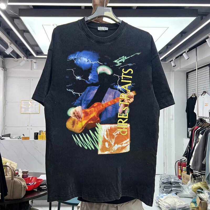 

26 1992 Dire Straits On every street Reprint black short sleeve T shirt NH13427 Unisex T-Shirt M