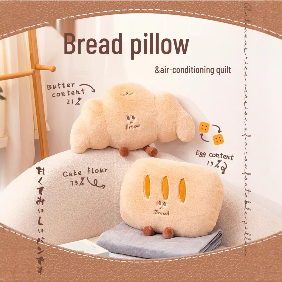 

Cute Dual-Use Biscuit Pillow & Air Conditioning Quilt Blanket See Color and Size Chart