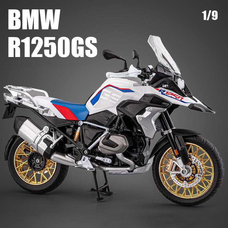 1/9 BWM R1250GS ADV Alloy Die Cast Motorcycle Model Toy Vehicle Collection Sound and Light Off Road Autocycle Toys Car