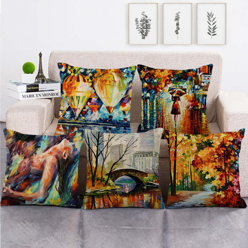 Painted Character Series Digital Printing Short Plush Pillow Covers Decorative For Car Sofa Office Cushion Cover Home Goods