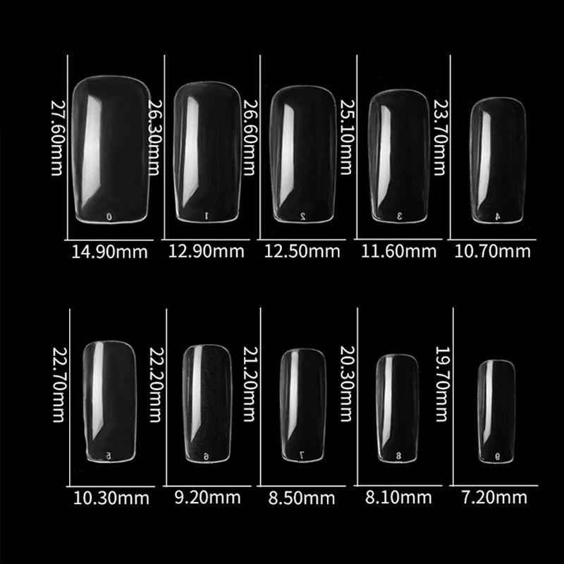 500 pcs/bag French Full Cover False Nail Tips Without Trace Acrylic Artificial Fake Nails Art Manicure Tools