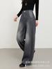 Women's High-Waisted Wide-Leg Cropped Velvet-Lined Denim Pants - Winter Thickened Slim Casual Style