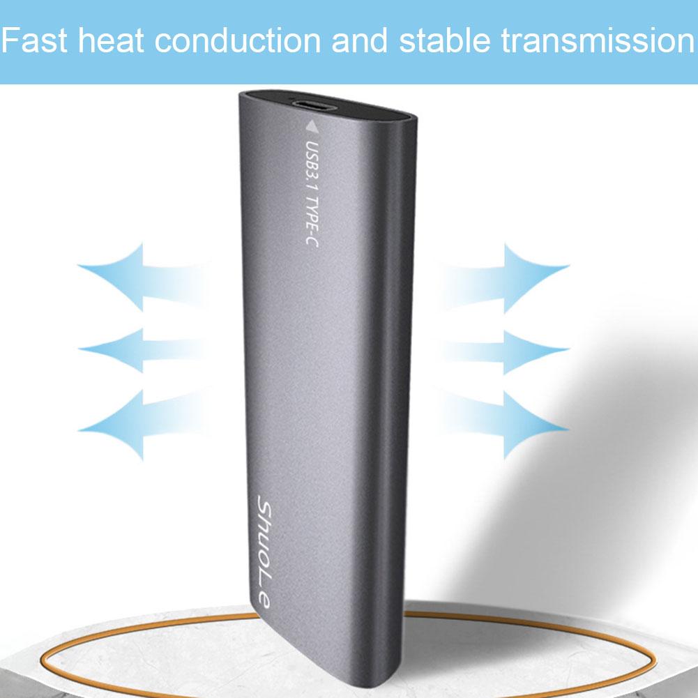 Obudowa mobilna USB3.1 M.2 SATA SSD Obsługuje protokół NGFF/NVME na Type-C Przenośny zewnętrzny pojemnik SSD Gen2 10Gbps M-Key