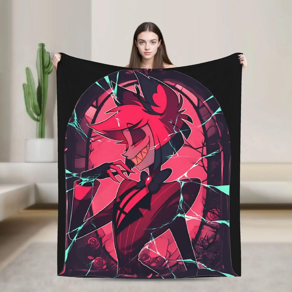 Super Warm Flannel Blanket for Kids and Adults Lucifer Morningstar Anime Themed Bedding Throw for Sofa Couch Chair or Bed Cover