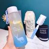 580ml Water Bottle Portable Gradient Color Plastic Water Cup Outdoor Sports Leakproof Drinking Bottle