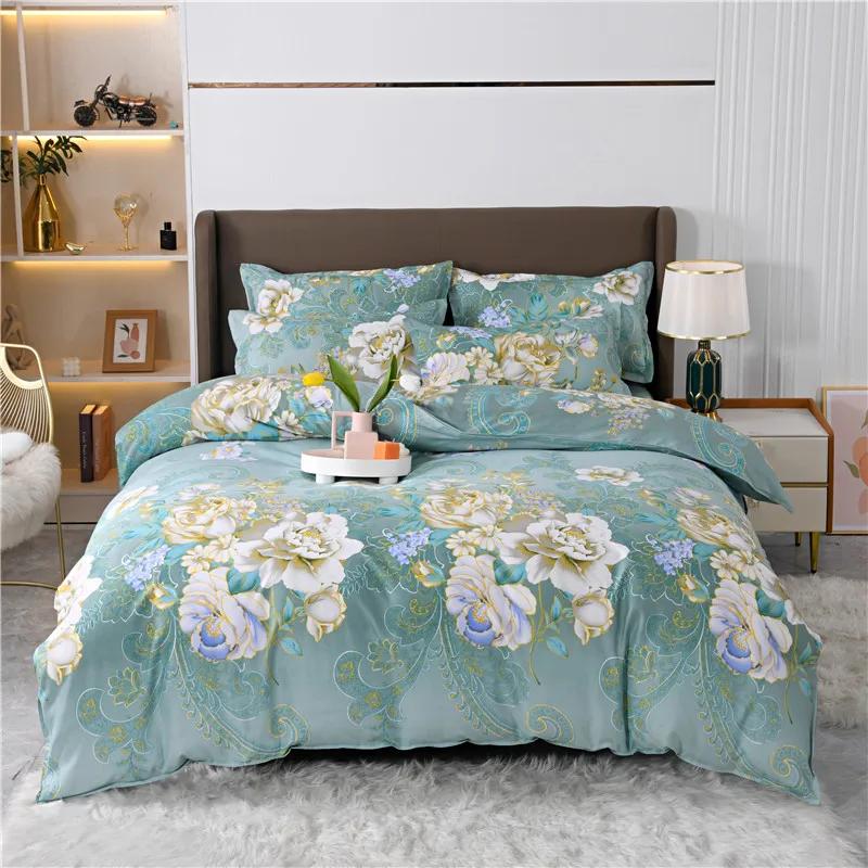 Vintage Style Garden Flower Duvet Cover Set Vibrant Pattern Zipper Quilt Cover with Pillowcases Bedding Set for All Season
