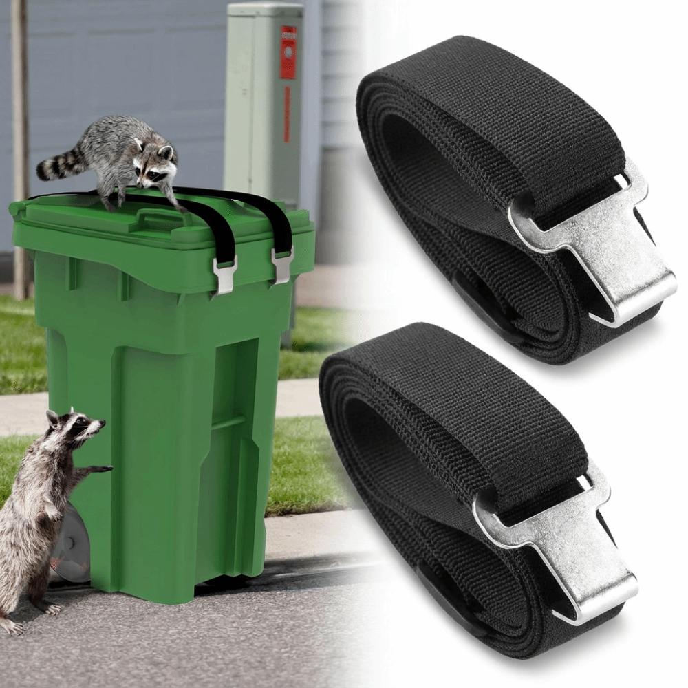 Adjustable Trash Can Locks Metal Claws Anti Slip Garbage Can Locks Tear Resistant Heavy Duty Bin Lid Locks Outdoor Trash Cans