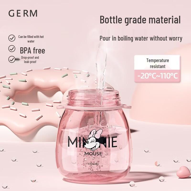 Germ Portable Mickey Heat-Resistant Glass Bottle