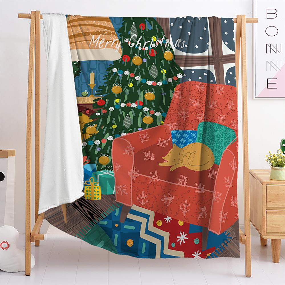 Одеяло Фланелевое Одеяло Рождественская Иллюстрация 3D Цифровая Печать Одеяло Одеяло Гостиная 120X90cm