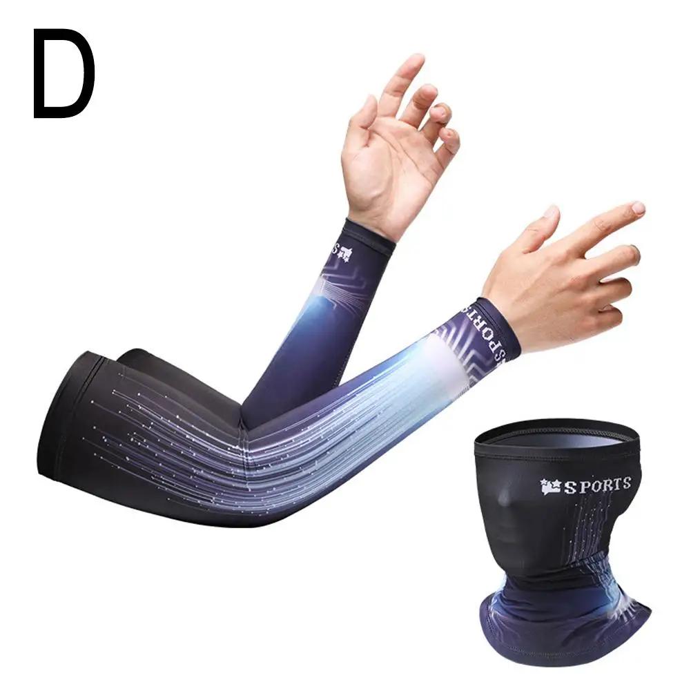 Summer Ice Silk Sleeve Mask Outdoor Activity Fishing Biking Quick-drying Mask Anti-UV Fishing Sleeves Breathable Sun Protection J8N8