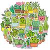 50PCS Green Plant Stickers Potted Plant Floral Decals Stickers Waterproof Vinyl for Water Laptop Skateboard Graffiti Stickers