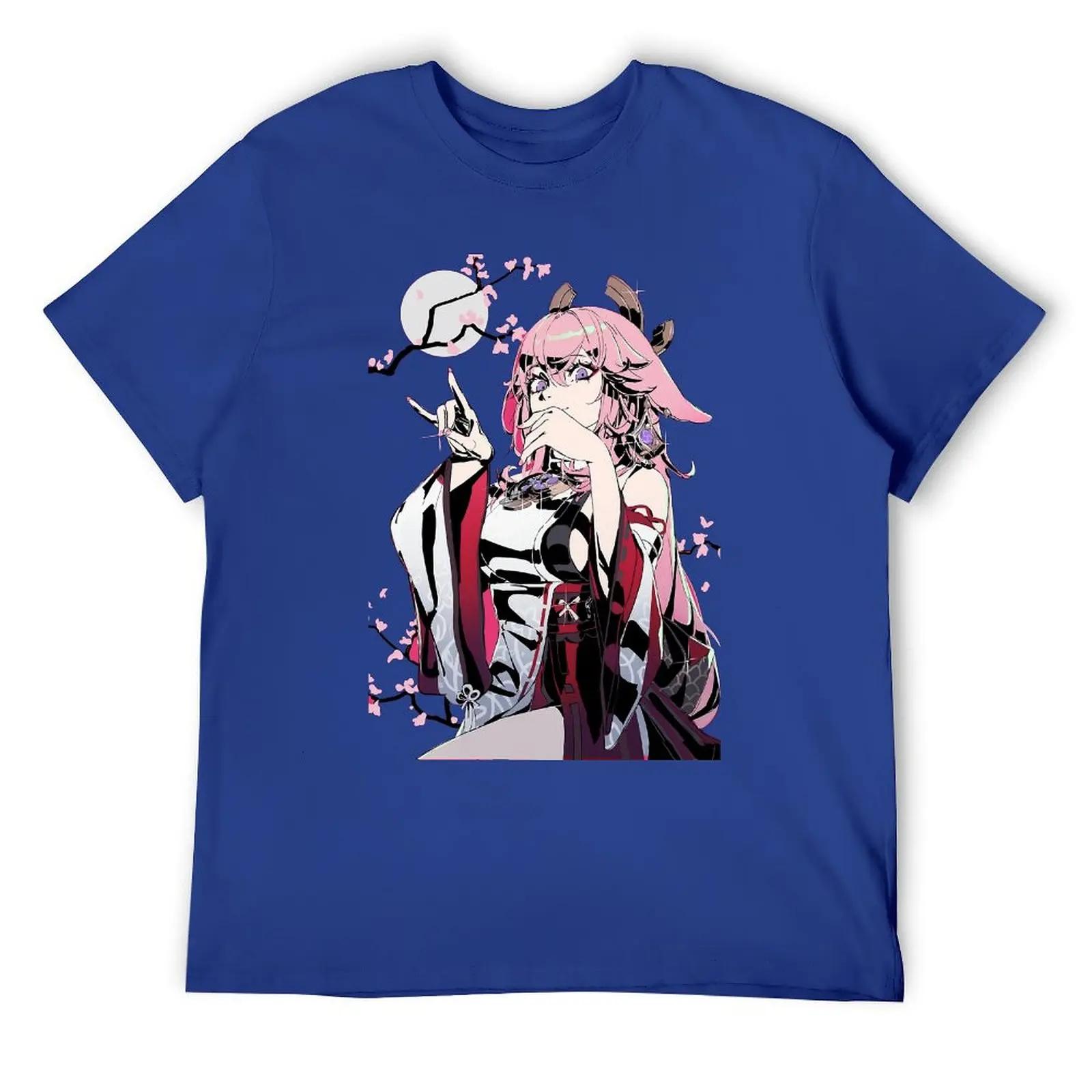 

Yae Miko Фотографический принт на продажу Футболки Графический Крутая футболка Круглый вырез Движение Юмор Графический дом Размер США XXXXXL белый