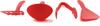 Nagao Kitchen Utensil Set and Made in Japan Tsubame-Sanjo (4 Pieces) Spatula, Ladle, Tongs, Spatula, Red,
