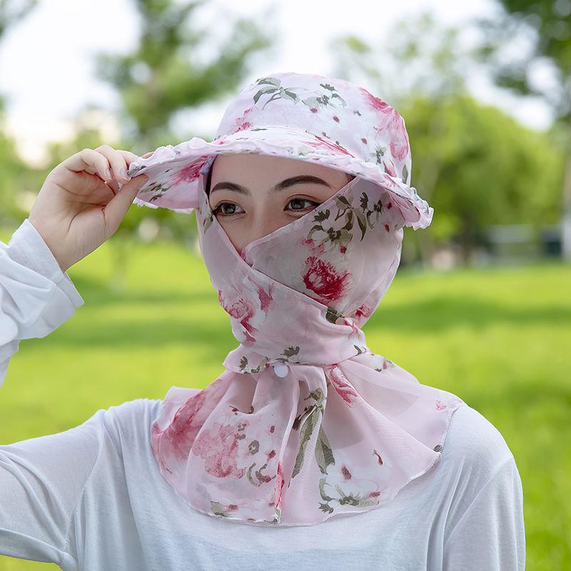 Pălărie de soare de vară pentru femei, pentru ciclism, în aer liber, pentru femei, care acoperă fața, protecție UV, pălărie de plajă cu margine mare