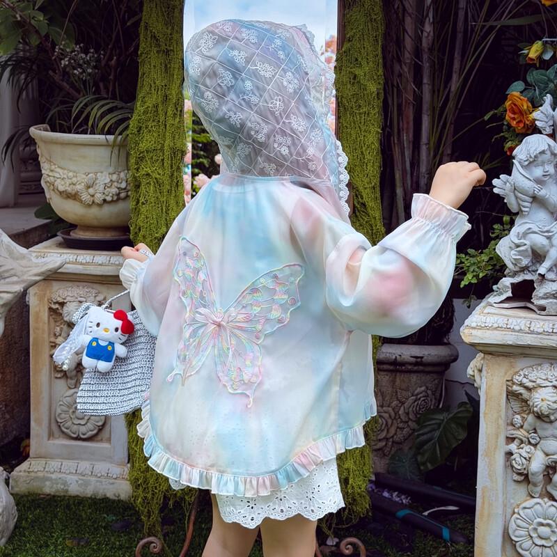 MIMIHELLO Girls  Summer Lightweight Hooded Sun Protection Jacket 130