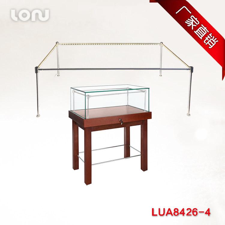 4-Sided Ultra-Thin LED Jewelry Display Cabinet Light Strips with Rotatable Door Spotlights