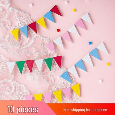 Baking Cake Decoration: Triangle Tassel Bunting for Birthdays and Parties, Child's First Birthday Accessory