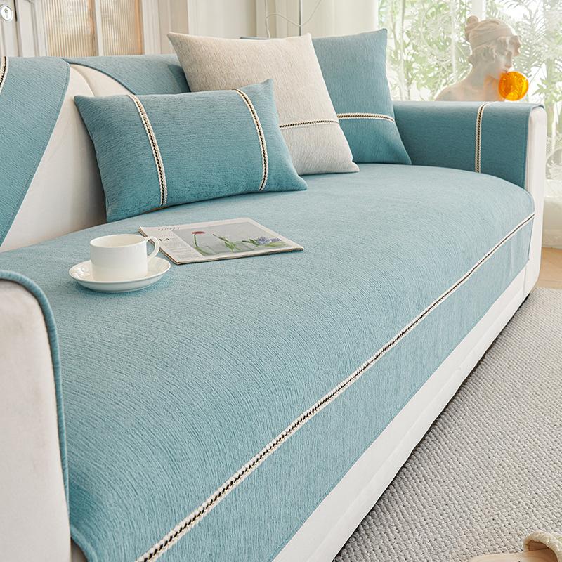 

Подушка для дивана, простой стиль, универсальный чехол для дивана Four Seasons, дышащий, нескользящий, съемный, моющийся, не царапающий чехол для дивана, ткань 70-70 зелёный