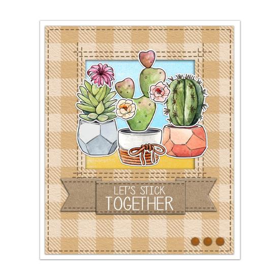 Cactus Silicone Stamp Set, Transparent Clear Stamp & Metal Cutting Dies for Card Making, Scrapbooking, Journaling, DIY Craft Kit