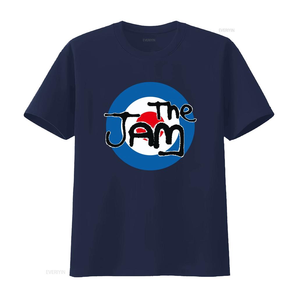 Jam Target Logo Měkké Tričko s Potiskem Ruky Merch Kapely Klasický Rockový Design Střih Vintage Top Pro Každodenní Nošení