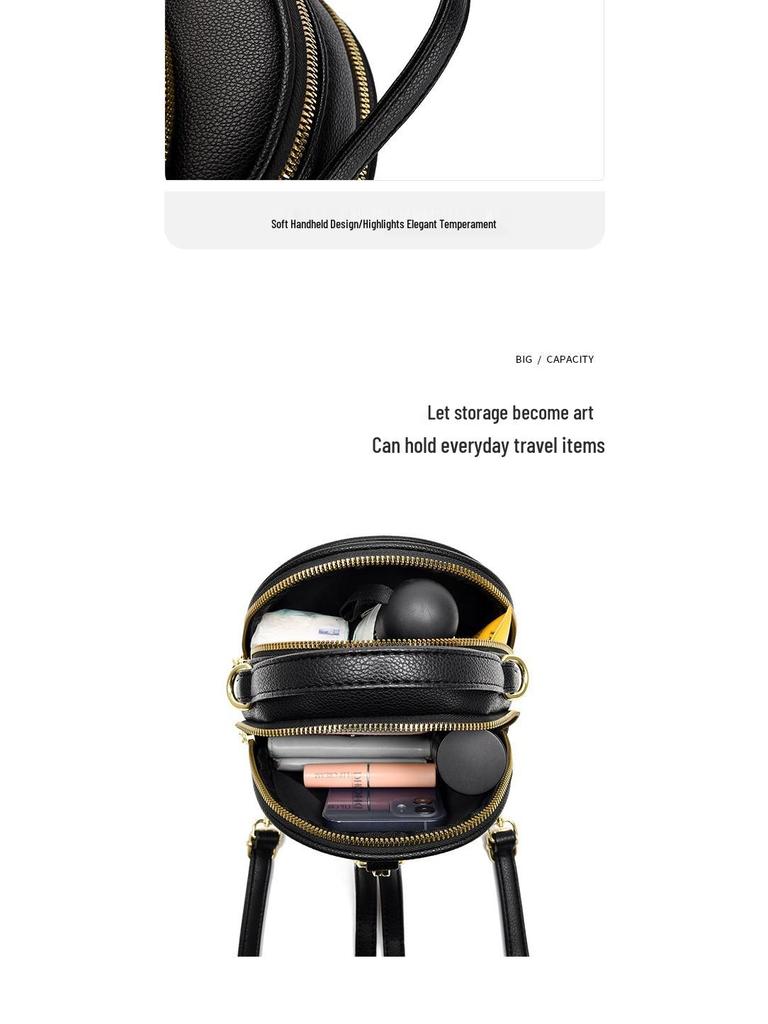 2023 Trendy Korean Style Small Backpack: Simple, Versatile Round Women's Shoulder & Crossbody Bag