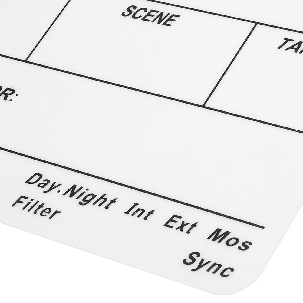 30x25CM Film Clapperboard Acrylic Clapstick Photography Props Director Board Tool(Yellow Striped White board(PAV1Y) )