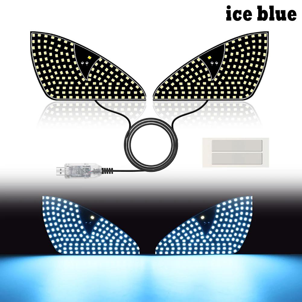 Universal Car LED Dynamic Eye Light Plug and Play Rear Window USB Plug Light Animated Eye Atmosphere Light Auto Accessories 2Pcs