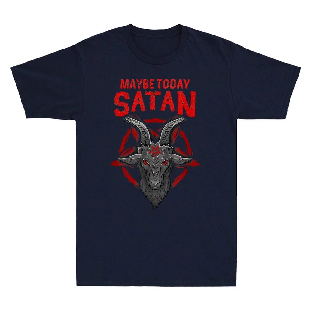 New Maybe Today Satan I Satanic Baphomet Goat Vintage Men's Short Sleeve Tee High-end Luxury Is for Both Men and Women Top Y2k