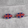 Lustige Union Jack Ovale Manschettenknöpfe Blau Rot Emaille Ärmelknopf Gemelos Für Englischen Gentleman