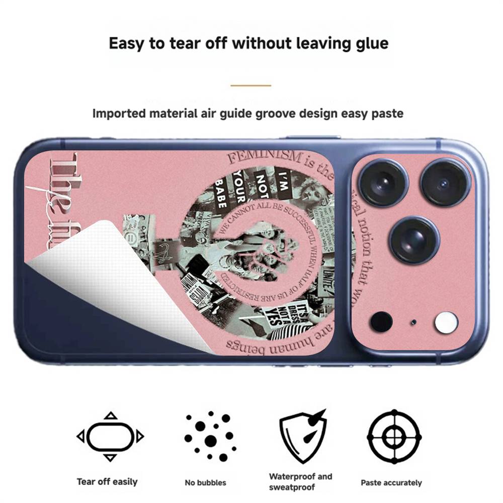Feminist Feminism Aesthetics Girl Wrap Sticker for iPhone17 pro/17pro max Phone Decal Skin Rear Protector Case Film Full Cover